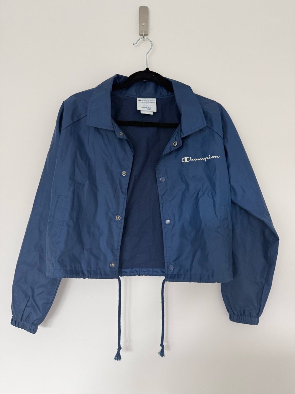 Vintage Champion Blue Cropped Coach Jacket